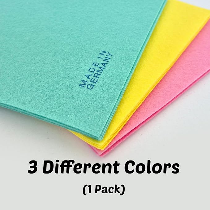 COELO 12 Pack Large German Universal Household Towels, Ultra Soft Absorbent Reusable Cleaning 3 Color Dishcloths Drying Non-Woven Machine Washable Fabric 15 x 15 in, Cleaning Home Kitchen Pets Polish