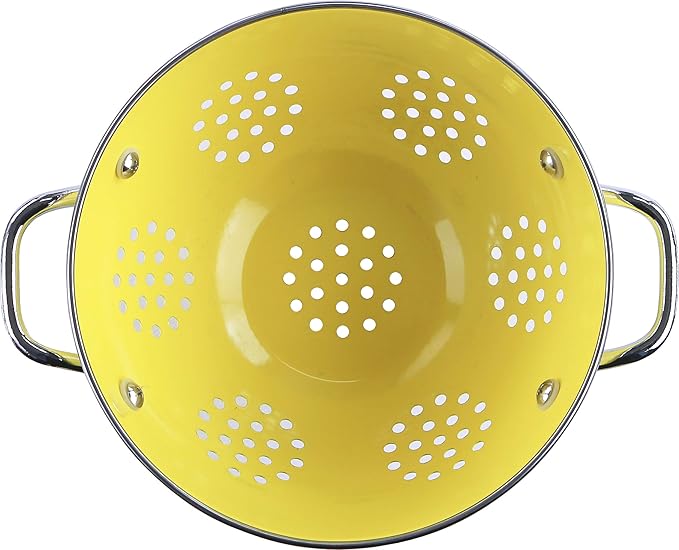 Calypso Basics by Reston Lloyd Powder Coated Enameled Colander, 1.5 Quart, Lemon