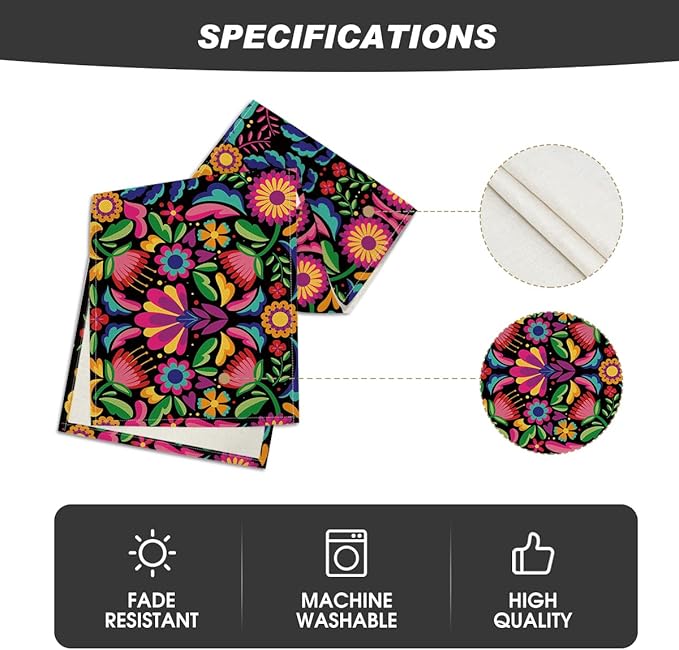 Artoid Mode Floral Dia De Los Muertos Serape Fiesta Mexican Table Runner, Mexico Day of The Dead Kitchen Dining Table Decoration for Home Party Decor 13x108 Inch