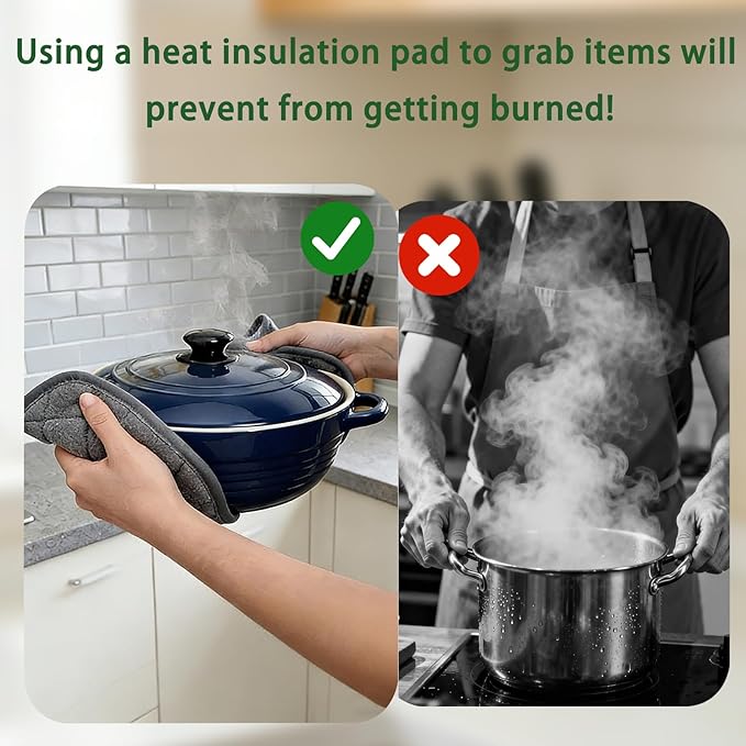 4 Pack Pot Holders for Kitchen Clearance Oven Potholders Sets for Kitchens Hot Pads for Kitchen Countertops Heat Resistant Grey