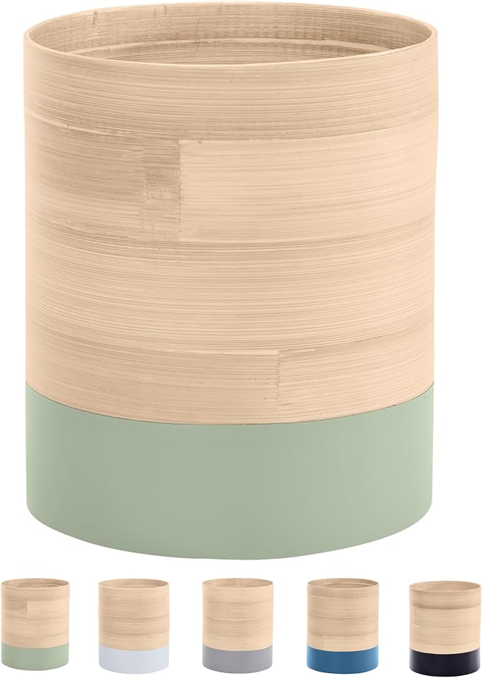 Handcrafted Bamboo Kitchen Utensil Organizer for Countertop, Modern Large Utensil Holder