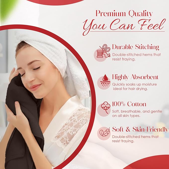 RIVERSIDE 6 Pack Premium Hand Towels Set, 16x28 inches, 100% Ring Spun Cotton, 600 GSM, Soft, Quick Dry and Highly Absorbent, Towels for Bathroom, Kitchen, Gym, Spa - Coffee Brown