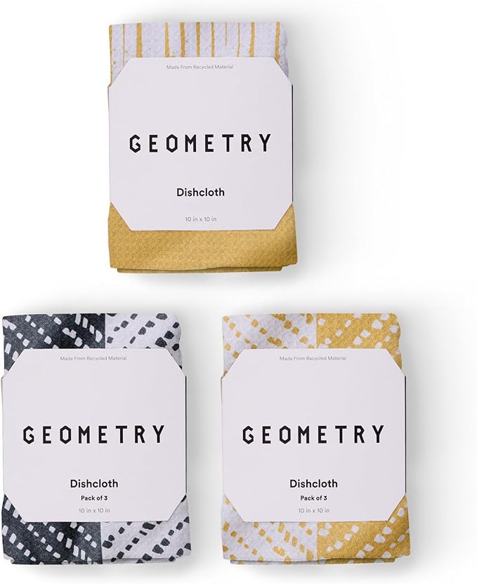 GEOMETRY Kitchen Dish Cloths - Quick Dry Dishcloths for Kitchen - Premium Dish Rags with Geoweave - 3-Pack Set This and That