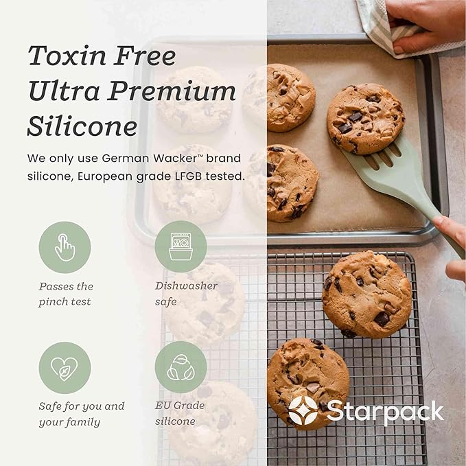 Starpack 'Head Turner' XL Premium Silicone Turner and Slotted Spatula - 13" Turning Spatulas High Heat Resistant to 600°F - Silicone Slotted Spatulas for Cooking - Non Stick Rubber Turning Spatula
