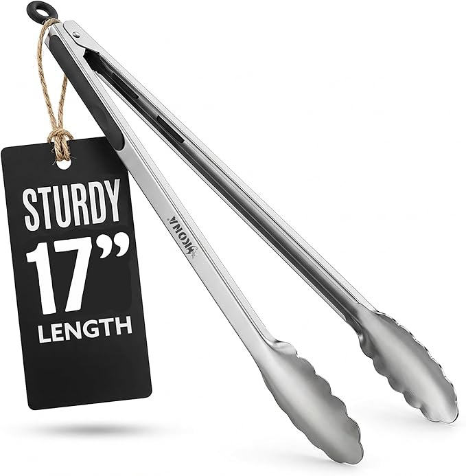 Kona Premium Stainless-Steel Locking Grill Tongs 18 inch, Sturdy, Heavy Duty Tongs - Great for Cooking, Grilling, and Barbecue (BBQ)