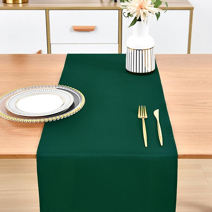 Farmhouse Green Table Runner Dining Table Runners 60 Inches Long Coffee Table Runner for Dresser Living Room Bedroom Holiday Party Banquet 12X60 Inch