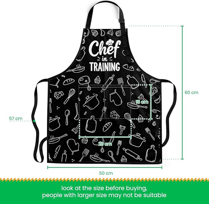 SANDJEST Kids Apron with Chefs Hat Set, Kitchen Apron Gifts