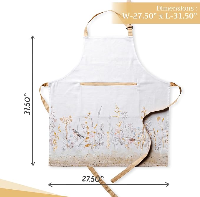 Maison d' Hermine 100% Cotton Apron for women with Pocket Kitchen Chef Apron for Men Cooking Mothers Day Gifts