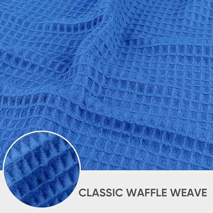 HOMEXCEL Waffle Weave Microfiber Towel, 10 Pack Lint Free Cleaning Rags, 12 x 12 Inches Barista Towels, Reusable Microfiber Cleaning Cloth for Household, Kitchen, Glass and Window, Blue