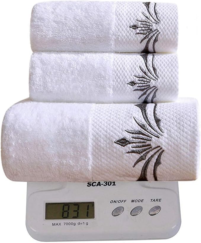 Sunshinejing Premium Cotton Towel Set 900 Gram;1 Large Bath Towels,1 Hand Towel & 1 Washcloth,Luxury Bathroom Super Soft and Highly Absorbent,Hotel & Spa Quality