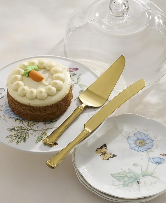 Lenox 897918 Portola Satin Gold 2-Piece Dessert Set