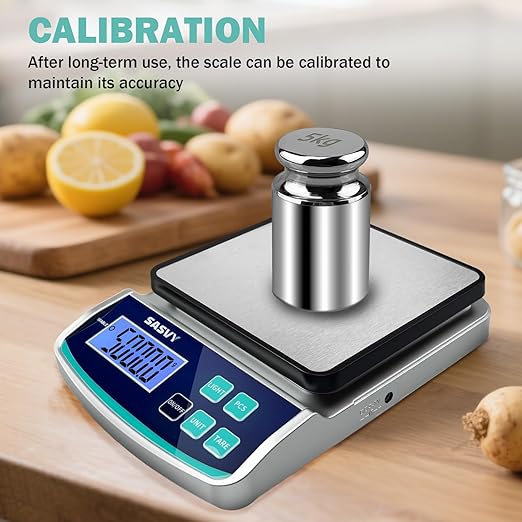 Digital Lab Scale 5000g x 0.1g oz/lb/g/kg Precision Electronic Scientific Scale Analytical Balance for Laboratory Jewelry Kitchen Includes Rechargeable Battery