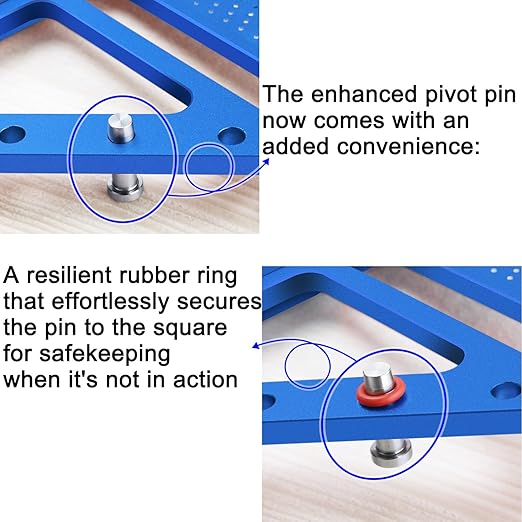 Quick-Set 3D Measuring Square - Multi-Angle Carpenter's Tool with Angle Pin for Woodworking,Imperial Line Ruler, Essential Woodcraft Layout Aid
