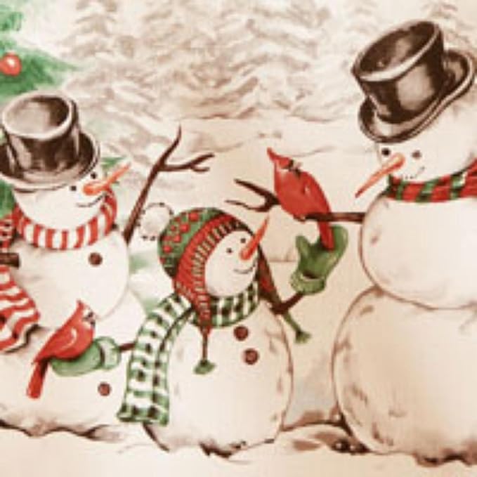 Elrene Home Fashions Snowman Winterland Holiday Wrinkle Resistant Snowflake Tablecloth, 60"X102", Rectangle