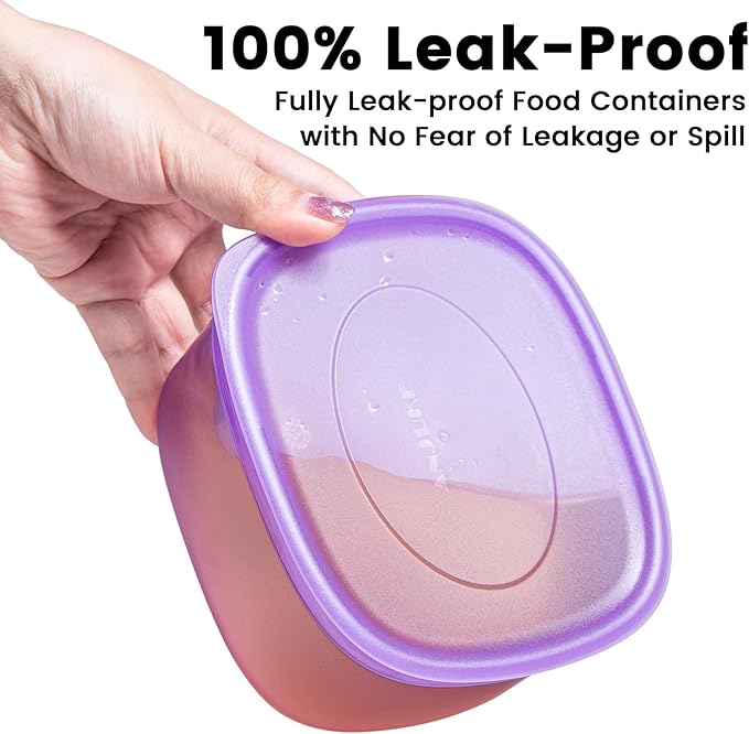 7-Pack Meal Prep Containers (500ml / 17oz) — Reusable Plastic Food Storage with Lids for Portion Control & School Lunches, Microwave/Freezer Safe Stackable Bento Box