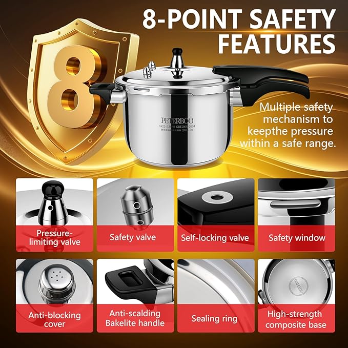 Small Stainless Steel Pressure Cooker 3Quart Mini Size, Ideal for Side Dishes, Grains & Camping,2-2.5Quart Compact Design, Fast & Safe for Small Families 3qt+