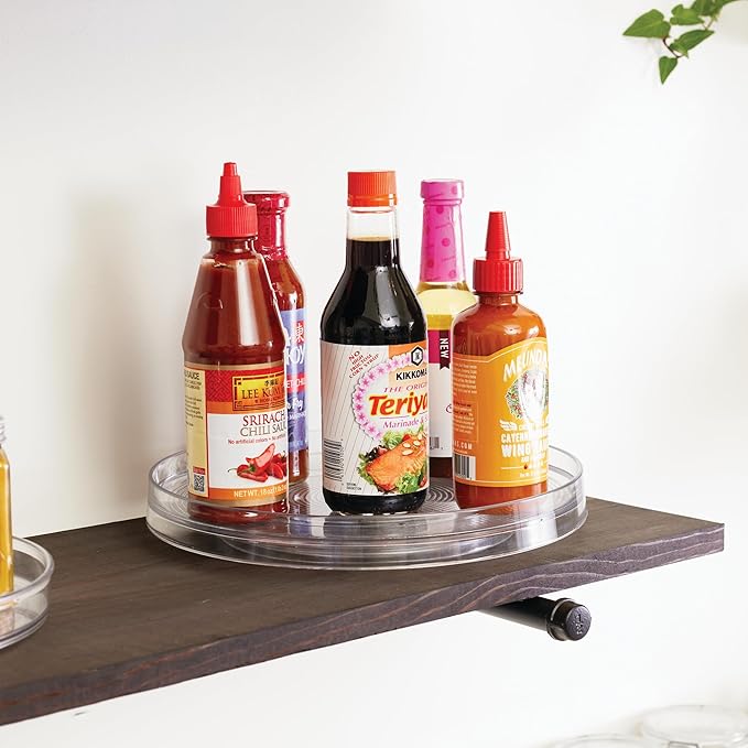 iDesign 11-Inch Round Lazy Susan Organizer for Kitchen or Pantry Storage - Set of 2 - Clear