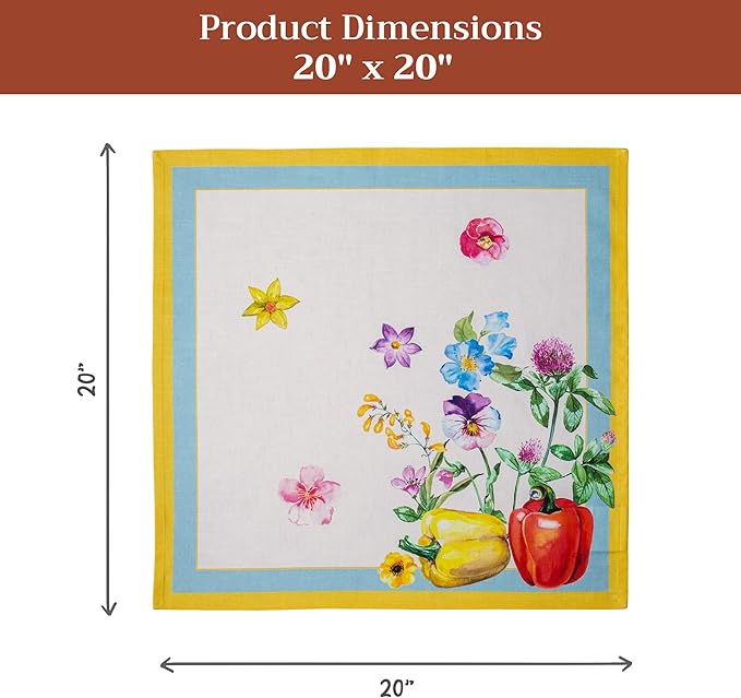 Maison d' Hermine Cloth Napkins Set of 4 100% Cotton Everyday Reusable Square Napkins Cloth Washable Dinner Party Wedding Restaurant Gifts for Mothers Day Spring/Summer (Giverny, 20" x 20")