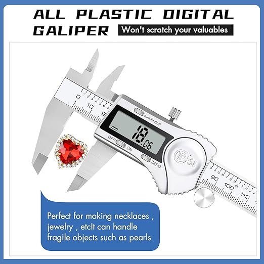Electronic Digital Calipers, inch and Millimeter Conversion,LCD Screen displays 0-6" Caliper Measuring Tool, Automatic Shutdown, Suitable for DIY/Jewelry Measurement (150mm inch/mm/Fraction)