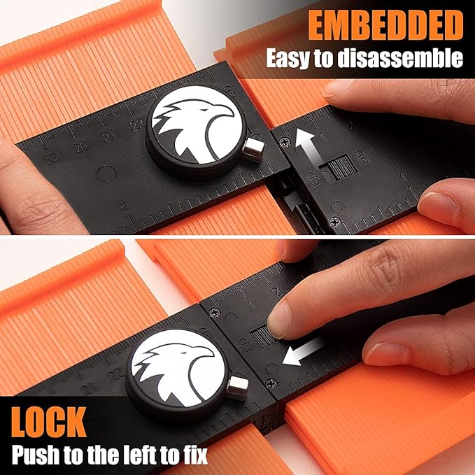 Saker Contour Gauge Profile Tool-Unlimited Connection Precisely Copy Irregular Shape Duplicator (2 Pieces) Deep Hole Pencil- Construction Pencil- DIY Woodworking Combination Pack