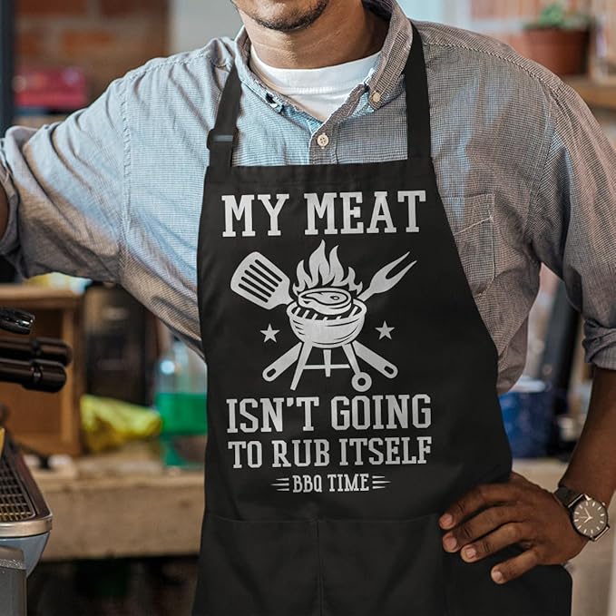 SANDJEST Funny Apron for Dad - Birthday Father’s Day Cooking Grilling Gifts for Mens