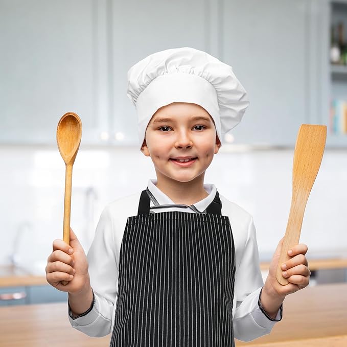 3 Pack Stripes Kids Apron, Adjustable Kids Cooking Aprons with 2 Pockets, Cute Chef Baking Aprons for Boys and Girls