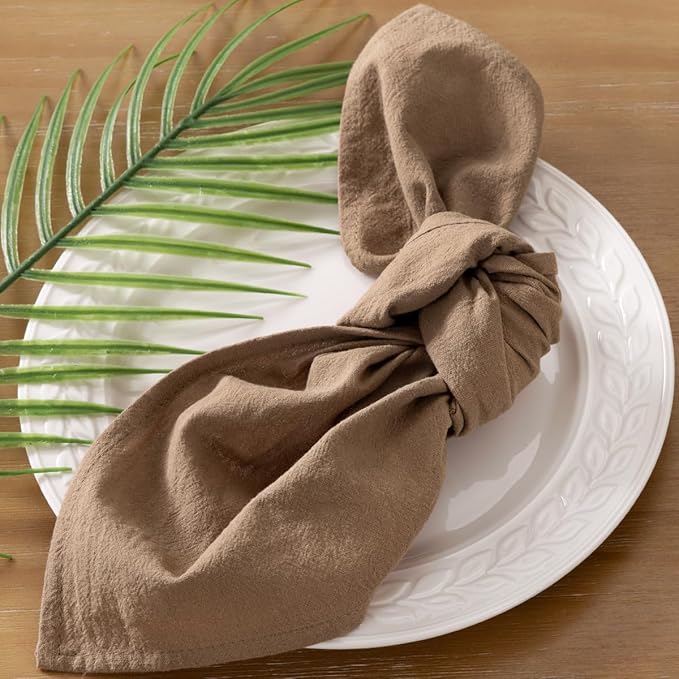 Socomi Cloth Napkins Nude Easter Spring Washable Reusable Bulk Linen Cotton Napkins Set of 6 17"x17" for Wedding Party Bridal Baby Shower Birthday Dining Table Decorations