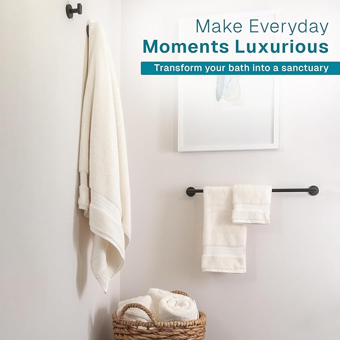 Fabdreams 100% Organic Cotton Bath Towel Set of 6 700 GSM Hotel Premium Plush Absorbent Soft Durable Skin-Friendly Spa Quality Bathroom Comfort with 2 Bath 2 Hand Towels and 2 Wash Cloths Ivory
