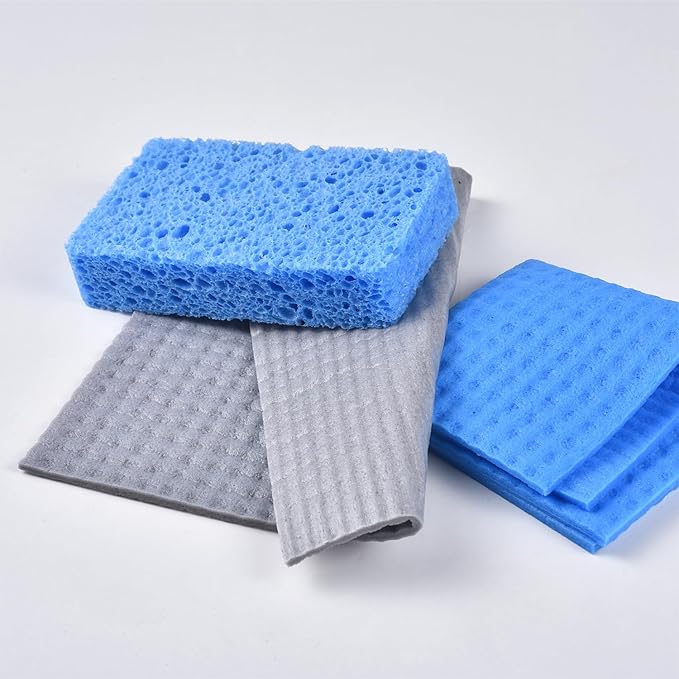 METUUTER 10 Packs Swedish Dishcloths, Reusable Kitchen Dishcloths Compostable Cellulose Dish Clothes for Kitchen and Household Use (Grey)