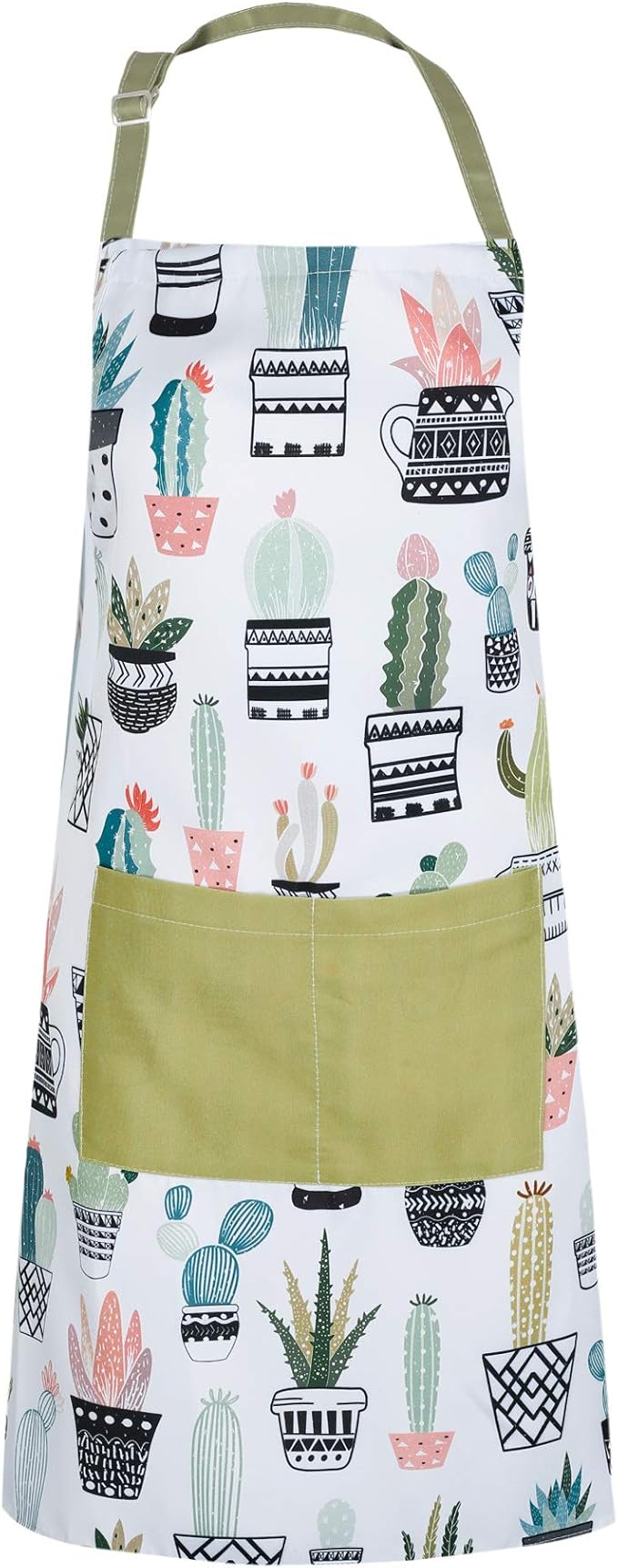 RosieLily Cactus Apron for Women with Pockets Cute Apron Plant Apron Green Apron Kitchen Apron for Cooking Baking Gardening Grilling BBQ Gardening Gifts for Women Pretty Apron Succulent Adult Apron