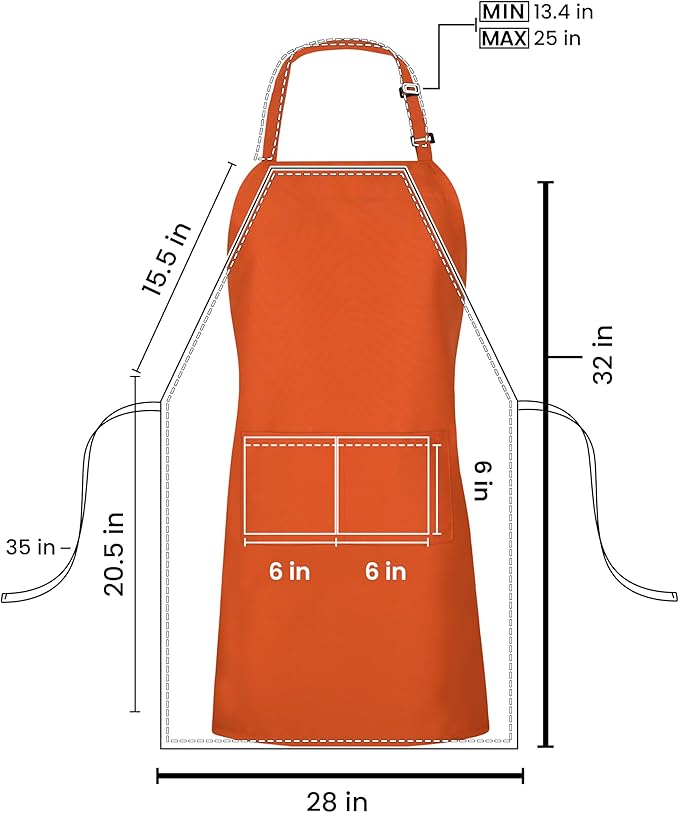Utopia Kitchen 10 Pack Bib Apron Adjustable with 2 Pockets, Water and Oil Resistant, Cooking Kitchen Chef Apron for Women Men
