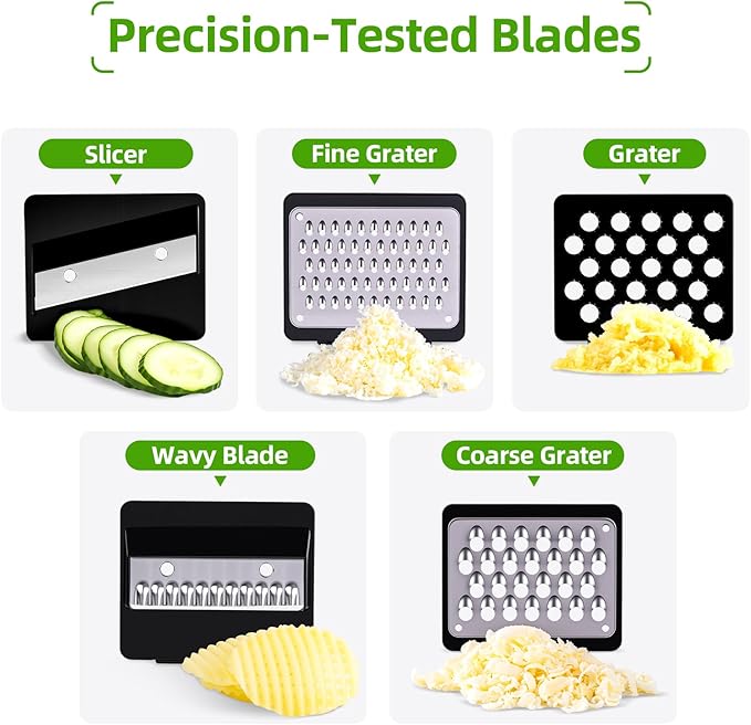 LHS Vegetable Chopper Multifunctional Food Chopper Onion Chopper Vegetable Slicer Dicer Cutter Potato Cutter Veggie Chopper with Container with Spiralizer (12 in 1, Black)