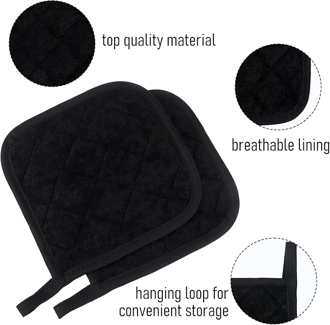 Ymapinc Oven Pot Holder Mats, 2Pcs Quilted Hot Pads for Kitchen, Pot Holders for Kitchen Heat Resistant Pads Terry Potholder Cotton Hot Pad Little Trivet Fabric Pad Multipurpose Countertop Potholder