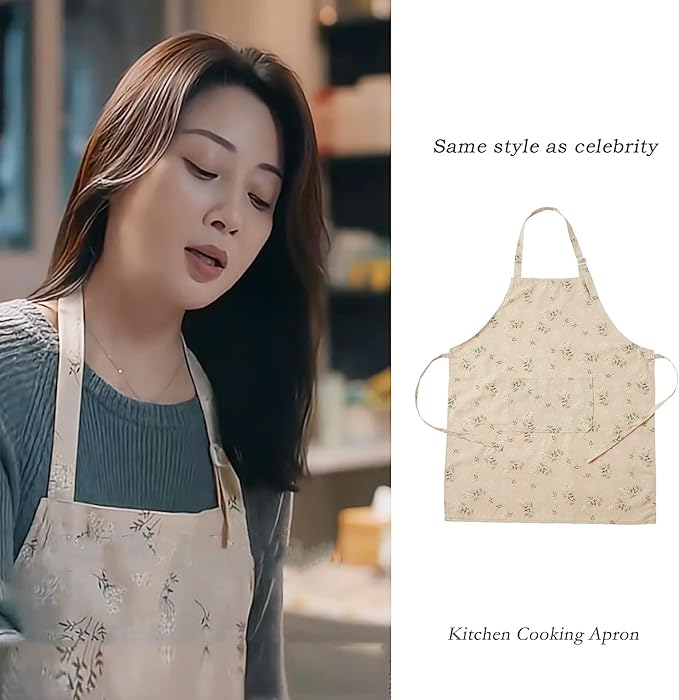 Japanese Kitchen Apron for Women & Men,Adjustable Chef Apron with Pocket,Unisex Apron for Home,BBQ,Garden