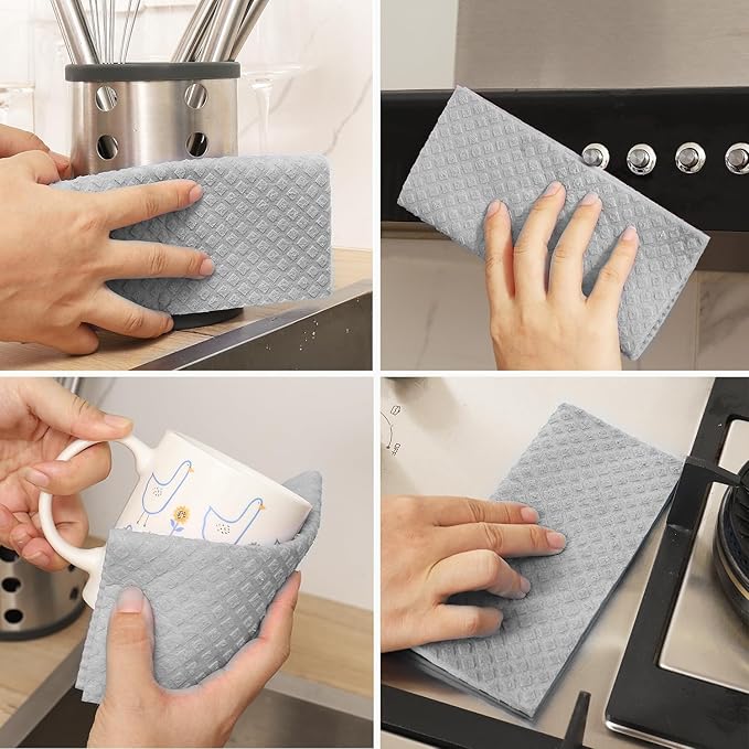10 Packs Swedish Dishcloths for Kitchen, Reusable Paper Towels Compostable Swedish Dish Clothes for Kitchen and Household Use