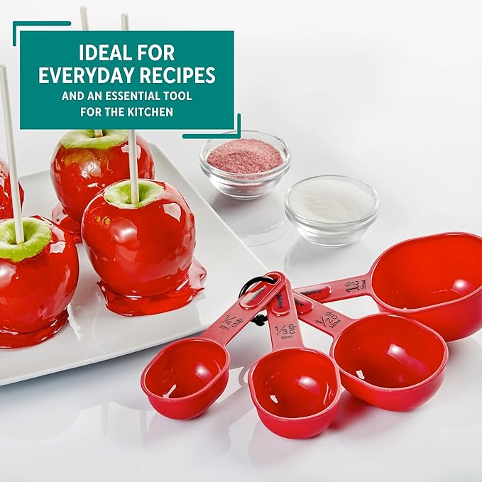 MIRRO 4pc Nested Measuring Cups Set, Red (Pack of 4)