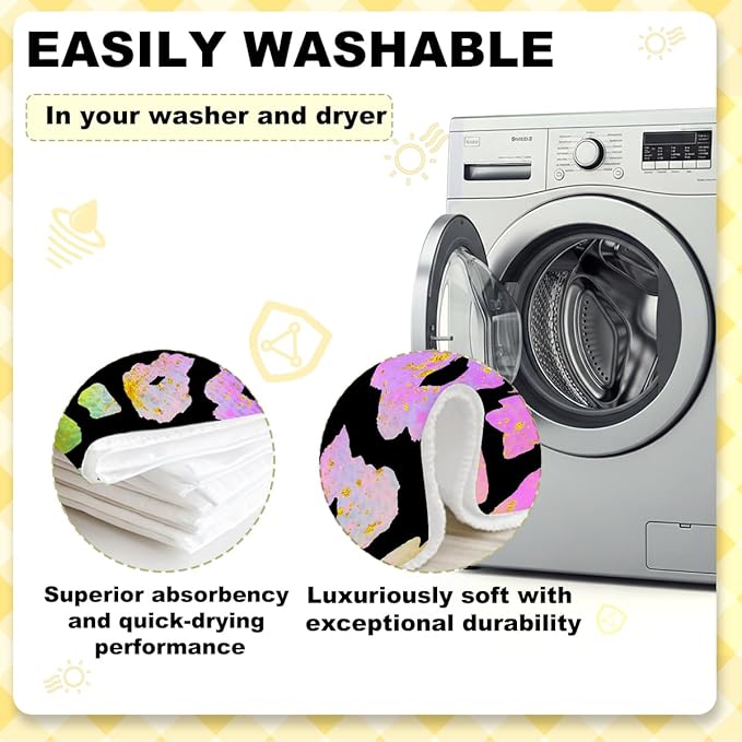 3 Pcs Colorful Animal Print Kitchen Towels, Charming Decorative Absorbent Microfiber Dish Cloth Tea Towel, Trendy Waffle Soft Hand Towels for Farmhouse Home Bathroom, Housewarming Gifts