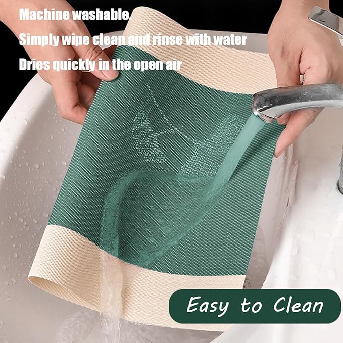 PIGCHCY Placemats Set of 8, Country Rustic Placemats Non-Slip Washable Durable Table Mats for Home/Dining Room Decoration (Green,18 X 12 inches)