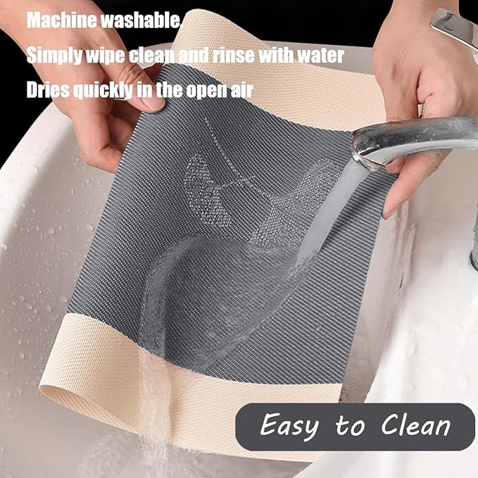 PIGCHCY Rustic Placemats Set of 6, Easy to Clean Placemats Washable Non-Slip Luxurious Durable Table Mats for Home/Dining Room Decoration (Black Gray,18 X 12 inches)