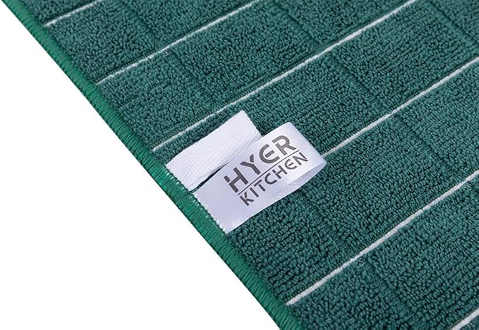 Microfiber Dish Towels - Soft, Super Absorbent and Lint Free Kitchen Towels - 8 Pack (Lattice Designed Green Colors) - 26 x 18 Inch (Dark Green)