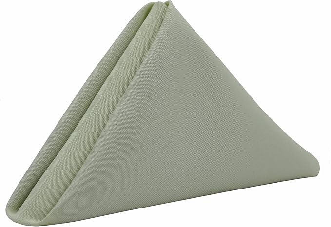 Your Chair Covers - 20 x 20 Inch (Pack of 10) Sage Cloth Polyester Napkins – Washable Dinner Fabric Napkins with Hemmed Edges for Weddings, Restaurants & Holidays