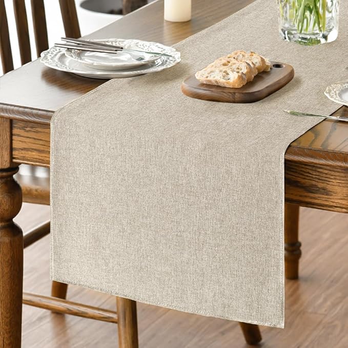 Artoid Mode Light Brown Table Runner, Seasonal Fall Washable Kitchen Dining Table Decoration for Home Party Decor 13x60 Inch