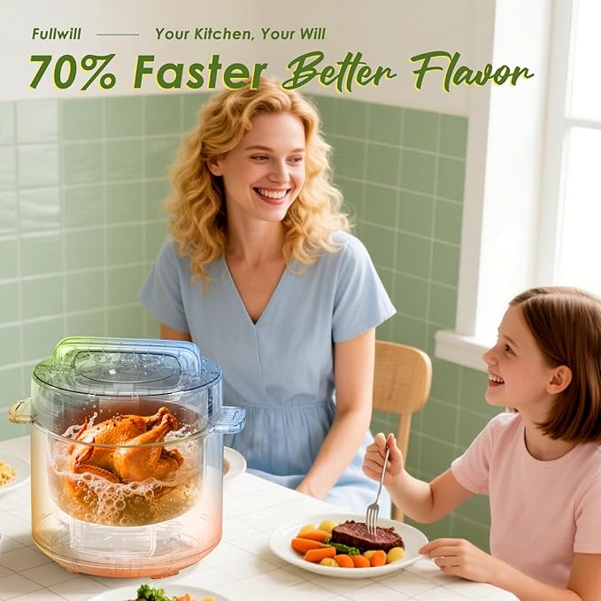 Fullwill 9-in-1 Electric Pressure Cooker, 12 Presets Instant Multi Cooker, Olla de Presion Nonstick Pot 6 Quarts Slow Cooker, Rice Cooker, Steamer, Sauté, Yogurt Maker, Warmer