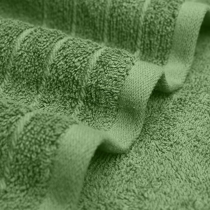 RIVERSIDE Pack of 4 Premium Extra Large Sage Green Bath Towels 30 x 60 Inches, 100% Cotton, Super Soft & Highly Absorbent, Larger & Lighter Weight, Quicker to Dry, Perfect for Bathroom