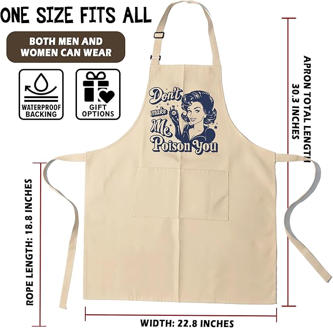 Funny Aprons for Women - Baking Gift for Women, Mothers Day Christmas Birthday Gifts, Perfect for Cooking, Bartending