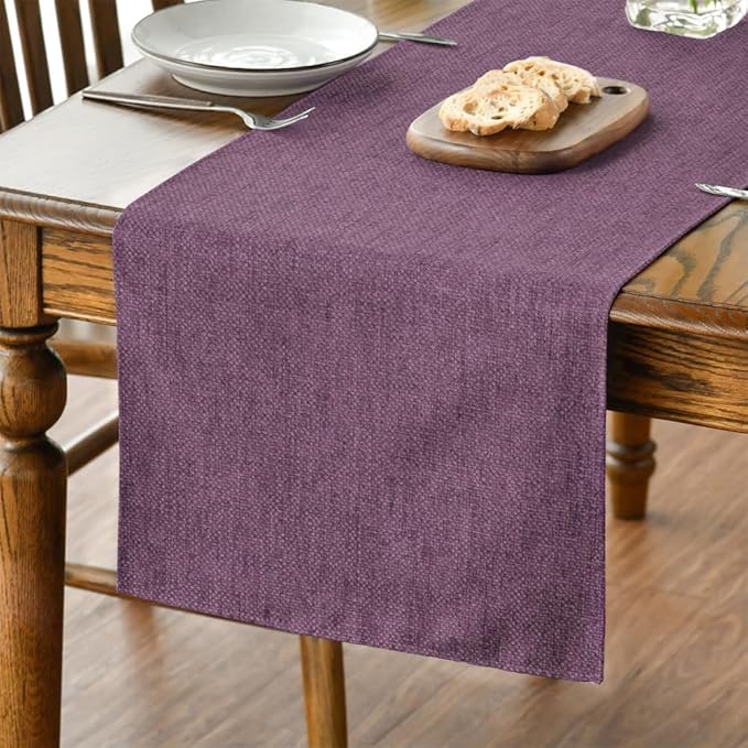 Artoid Mode Purple Table Runner, Seasonal Summer Washable Kitchen Dining Table Decoration for Home Party Decor 13x108 Inch