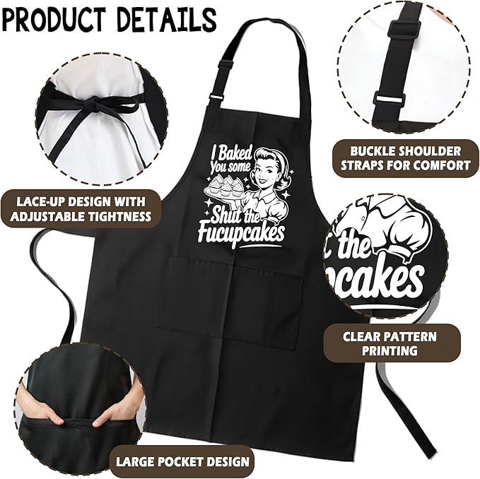 Funny Aprons for Women - Baking Gift for Women, Mothers Day Christmas Birthday Gifts, Perfect for Cooking, Bartending