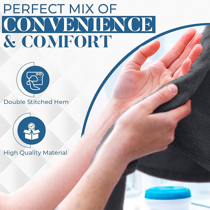 DAN RIVER 6-Pack Premium Hand Towels (16x28 Inches) - 100% Cotton, Ultra Soft, Lightweight, Highly Absorbent Towels for Bathroom, Spa, Gym, Salon, Hotel, and Travel - Charcoal