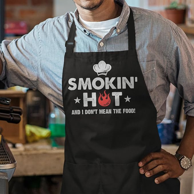 SANDJEST Funny Apron for Dad - Birthday Father’s Day Cooking Grilling Gifts for Mens