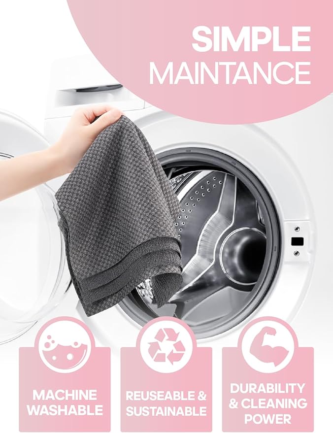 Fantasticlean Large Microfiber Cleaning Cloth Roll - 18'' by 12'', 36 Sheets, Thick, Super Absorbent and Reusable Rags, Daily Cleaning Supplies for Vehicle...(DimGrey)